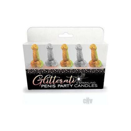 Introducing the SparkleLux Pleasure Candle Set - Glitterati Collection: Elegant Silver and Gold Penis-Shaped Candles for Unforgettable Celebrations - Adult Naughty Store