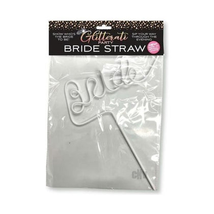 Introducing the Glitterati Bride Straw White - Elegant Twisty Straw for Bachelorette Parties - Adult Naughty Store