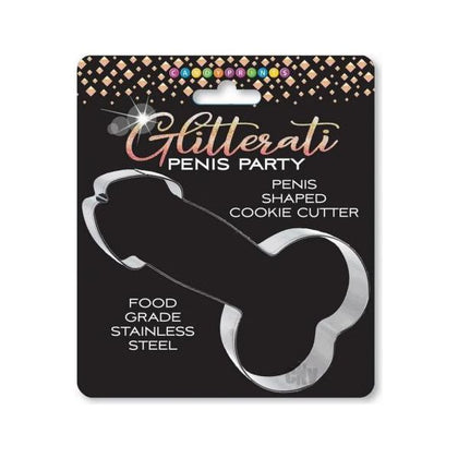 Introducing the DazzleMe Stainless Steel Glitterati Penis Cookie Cutter - Model PCC-4 | Unisex | Delightful Treats, Sandwiches, and Pancake Masterpieces | Sparkling Silver - Adult Naughty Store