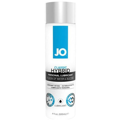 JO Hybrid Lubricant 4 oz - The Ultimate Silky Smooth Silicone and Water-Based Merging Lubricant for Long-Lasting Pleasure - Paraben-Free, Latex-Safe, and Easy to Wash Off with Water