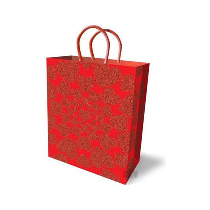 Little Genie Productions Glitter Hearts Gift Bag - 10-Inch, Sparkling Valentine's Day or Holiday Sweetheart Present Packaging - Adult Naughty Store