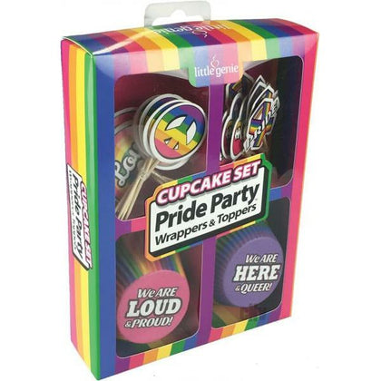 Rainbow Pride Party Cupcake Set: 24 Wrappers & Toppers by Sweet Delights