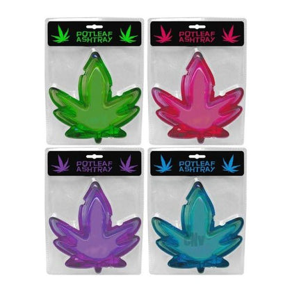 Vibrant Potleaf Shaped Ashtray 4-Pack: Stylishly Functional Accessories for Cannabis Enthusiasts - Adult Naughty Store