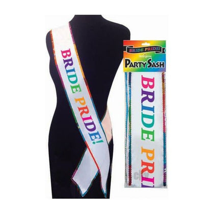 Rainbow Glittery Bride Pride Sash - Adjustable 6 ft Long Sash for Bachelorette Parties and Celebrations - Adult Naughty Store