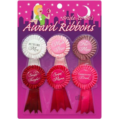 Party Delights Bride To Be Award Ribbons 6-Pack - Fun and Colorful Ribbons for Bachelorette Celebrations and Bridal Showers