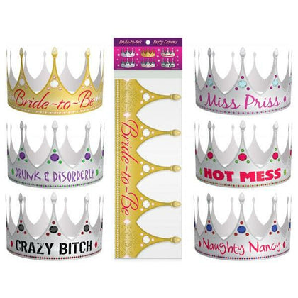 Bride To Be Party Crowns 6 Pack -> Crown Royale: Adjustable Bride-to-Be Party Crowns for a Regal Celebration - Adult Naughty Store