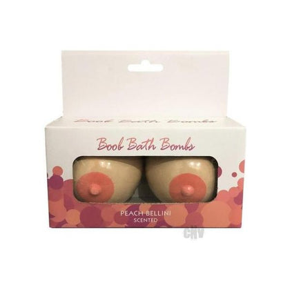 LuxeX Boobie Bath Bomb Set Moda 99: Peach Bellini Scented Intimate Bath Experience for Self-Care and Couples, Pink