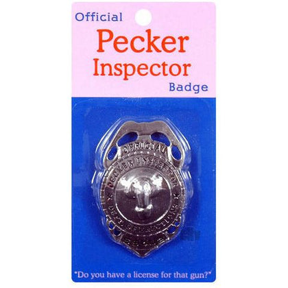 Dept. of Erections Pecker Inspector Badge - Vibrating Cock Ring Model X1 for Men - Pleasure Enhancer in Black