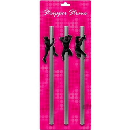 Introducing the Sensual Pleasure Stripper Straws Male 3 Pack - Silver, the Ultimate Party Accessory for Unforgettable Nights!