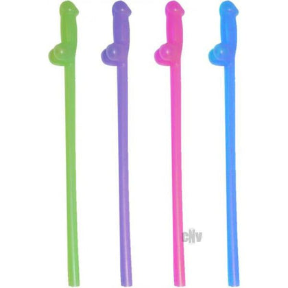 Glow In The Dark Naughty Straws 8 Count - The Ultimate Pleasure Enhancement for All Genders, Illuminate Your Intimate Moments with Assorted Vibrant Colors