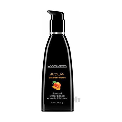 Wicked Aqua Sweet Peach Flavored Lubricant 2oz - The Ultimate Water-Based Pleasure Enhancer for Intimate Moments - Adult Naughty Store