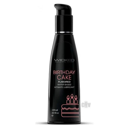 Wicked Aqua Birthday Cake Lube 4oz - The Ultimate Water-Based Flavored Lubricant for Sensual Oral Pleasures