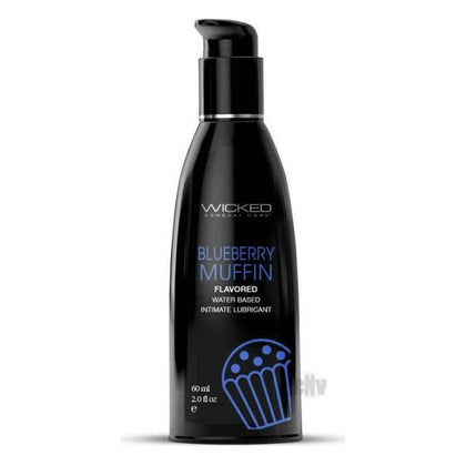 Wicked Aqua Blueberry Muffin Lube 2oz: The Delectable Water-Based Lubricant for Sensual Pleasure, Model BML-2, Intended for All Genders, Enhances Intimate Pleasure, Vivid Blueberry Colour - Adult Naughty Store