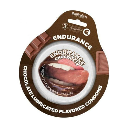 Endurance Condoms Chocolate 3's - Premium Latex Flavored Condoms for Enhanced Pleasure - Model ECH3 - For All Genders - Ultimate Comfort and Sensation - Delicious Chocolate Flavor - Discreet and Classy Foil Packaging
