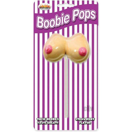 Deliciously Naughty Strawberry Boobies Pops - Sensual Strawberry Flavored Edible Breast-Shaped Treats - 42g Each - Adult Naughty Store