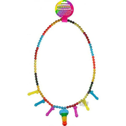 Rainbow Pecker Whistle Necklace - Vibrant Multi-Colored Party Accessory for Fun and Festive Celebrations - Adult Naughty Store