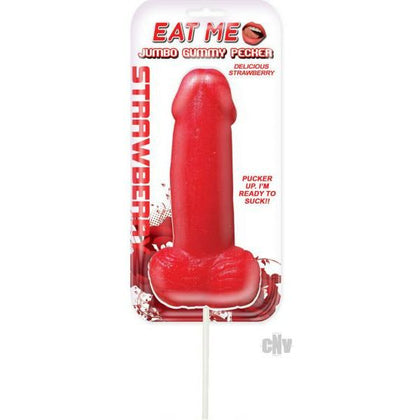 Introducing the Sweet Sensations Jumbo Strawberry Gummy Cock Pop - Model SGC-001: A Delectable Delight for Adults