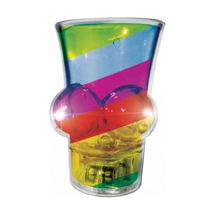 FunZone Light Up Rainbow Boobie Shot Glass - The Ultimate Party Pleasure Accessory for Grooms - Model LURB-001 - Unisex - Sensational Stimulation - Vibrant Multicolored Design - Adult Naughty Store