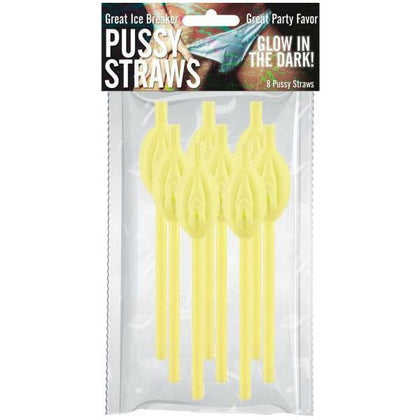 Hott Products Pussy Straws G.I.D. 8pcs-Pack - Glow-In-The-Dark Sexy Party Straws for Wild Fun and Excitement