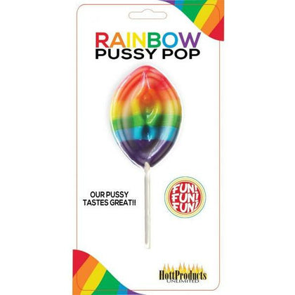 LoveHoney Rainbow Pussy Pops Carded - Vibrating Clitoral Stimulator with Multi-Flavored Rainbow Candy - Model RPP-001 - Female Pleasure Toy - Rainbow Color - Adult Naughty Store