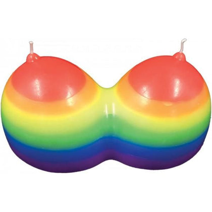 Introducing the Rainbow Delight Jumbo Boobie Candle - The Ultimate Party Pleasure Experience! - Adult Naughty Store