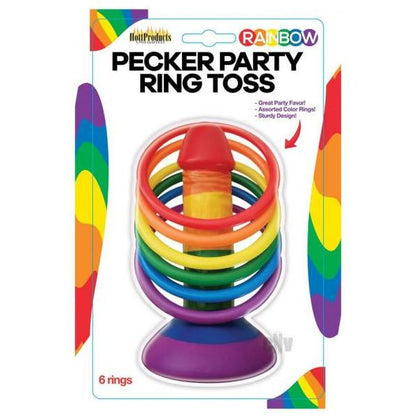 Introducing the ExciteMe Rainbow Pecker Party Ring Toss - A Playful Game of Skill and Seduction - Adult Naughty Store