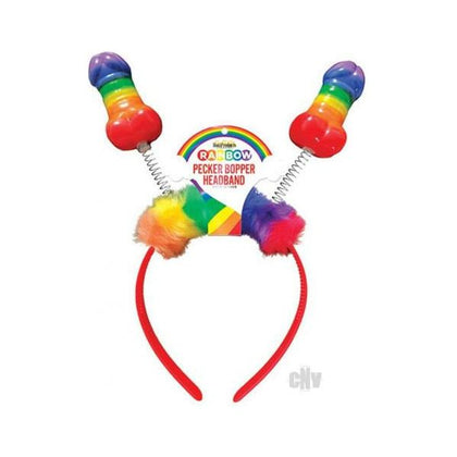 Pleasure Palace Rainbow Pecker Bopper Head Band - Vibrating Sensation for All Genders and Pleasure Zones - Adult Naughty Store