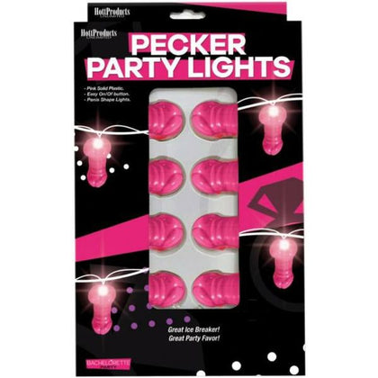 Adam & Eve Light Up Pink Pecker String Party Lights - Vibrating Penis Shaped LED String Lights for Adults - Model PLS-69 - Unisex Pleasure Toy - Pink