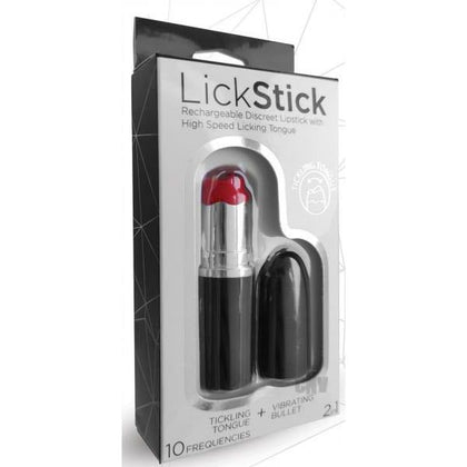 Introducing the SensaTec Lick Stick LS-200 Lipstick Vibrator for Women - Dual Pleasure in a Discreet Package - Seductive Scarlet
