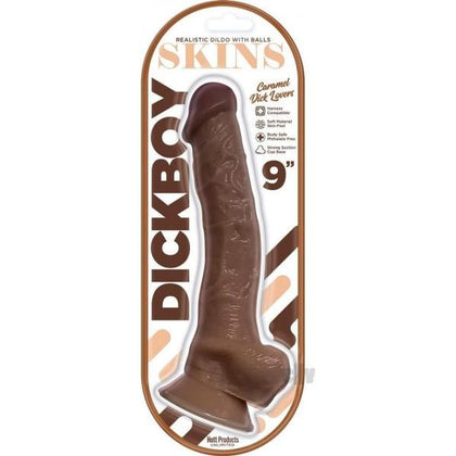 Dickboy Skins Caramel Lovers 9 Dildo with Suction Cup - Realistic Firm Shaft, Enhanced Shape Head, Contoured Shape Balls, Pronounced Veins - For Ultimate Pleasure, Caramel Delight
