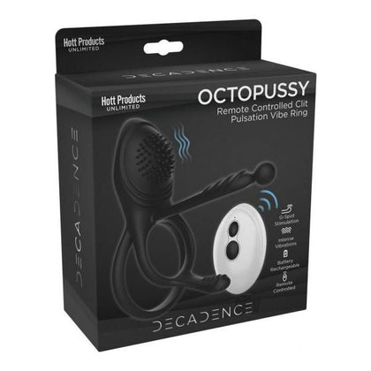 Decadence Octopussy Multi-Pleasure Vibe Ring for Women - Intense Stimulation for Clitoral, G-Spot, and Vaginal Pleasure - 10 Powerful Vibration Modes - Luxurious Black - Adult Naughty Store