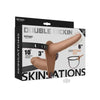 Skinsations Double Dickin Vanilla Vibrating Adjustable Silicone Double Dildo Strap-On - Model DD-1001 - Unisex - Dual Pleasure - Cream