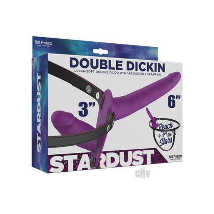 Stardust Double Dickin Adjustable Silicone Double Dildo Strap-On - Model DDX-3000 - Unisex - Dual Pleasure - Midnight Black