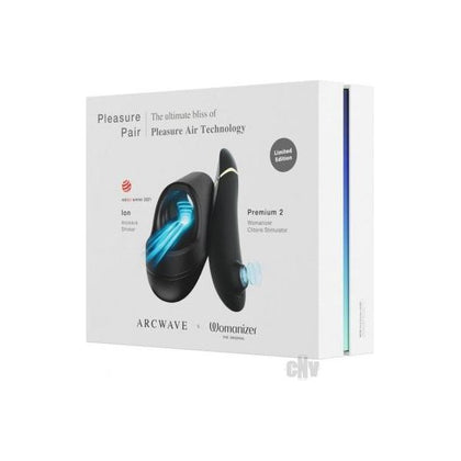 Arcwave Ion Pleasure Air Stroker and Womanizer Premium 2 Clitoral Stimulator - Ultimate Bliss for Men and Women - Model AW-1001 - Black