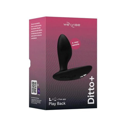We-Vibe Ditto+ Satin Black Vibrating Anal Plug for Enhanced Sensual Pleasure