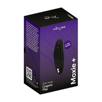 We-Vibe Moxie Plus Satin Black - Wearable Magnetic Clip Panty Vibrator for Hands-Free Clitoral Stimulation - 10+ Vibration Modes - App-Ready - USB Rechargeable - 100% Waterproof