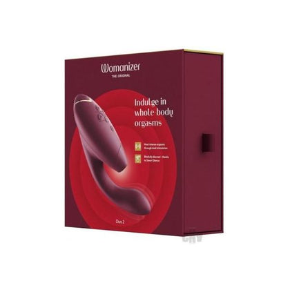 Womanizer Duo 2 Bordeaux - Premium Clitoral Stimulator and G-Spot Vibrator for Women - Model WD2B - Bordeaux Red - Adult Naughty Store