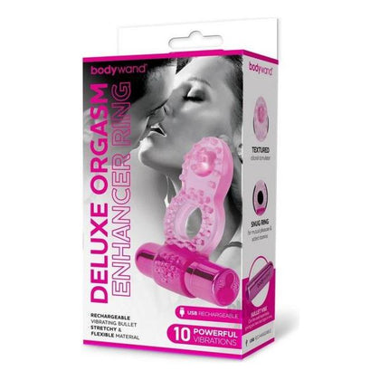 Bodywand Deluxe Orgasm Enhancer Ring - Model 100 - Unisex Clitoral Stimulator Vibrating Cock Ring - Pink