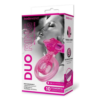 Bodywand Recharge Duo Ring with Clit Ticklers - Model BWDUO1 - Unisex Dual Stimulator in Pink