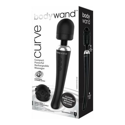 Bodywand Curve Rechargeable Black - Powerful Cordless Clitoral and G-Spot Vibrator