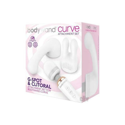 Bodywand Curve White Clitoral Rabbit Ears and G-Spot Head Attachment Set - Versatile Pleasure Kit for Women
