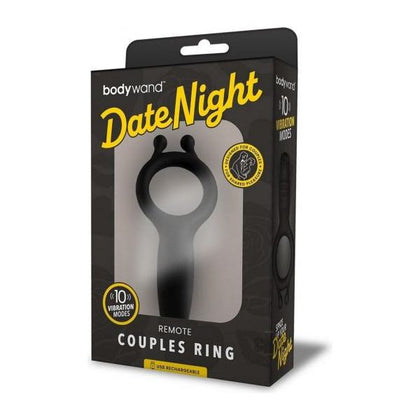 Bodywand Date Night Remote Couples Ring - Powerful Vibrating Penis Enhancer for Intense Pleasure - Black