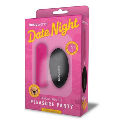 Bodywand Date Night Remote Egg Pink-Black - Powerful Vibrating Bullet for Intimate Pleasure in a Discreet Side-Tie Pleasure Panty