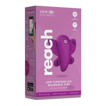 Love Distance Reach Wearable Vibe Rose - The Ultimate Butterfly-Shaped Hands-Free Stimulation for Intense Orgasms - Model RDV-20X - Female - Full-Body Pleasure - Pink