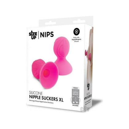 SensaBrand XL Silicone Nipple Suckers - Model NSX-2000: Unisex Nipple Stimulation for Enhanced Pleasure - Black