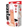 Size Up Clear View Vibrating Penis Extender 2 - Rechargeable Bullet Vibe - Male - Enhances Partner Play - Ribbed Shaft - Curved Tip - Maximum Pleasure - Ball Loop - Stamina Rings - Black - Adult Naughty Store