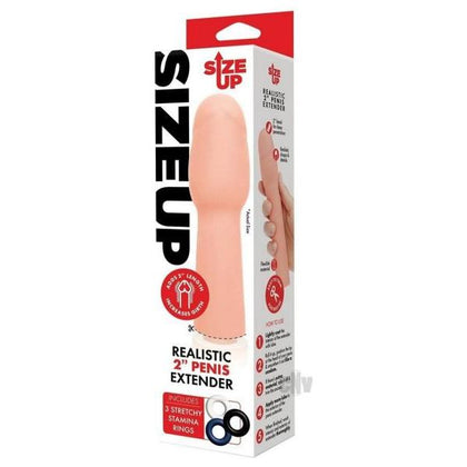 Size Up Extra Realistic Penis Extender 2 - Male Masturbation Sleeve for Enhanced Pleasure - Flesh
