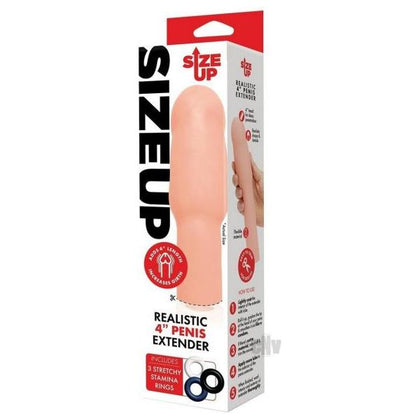 Size Up 4 Realistic Penis Extender - Enhance Pleasure, Increase Stamina - Flesh