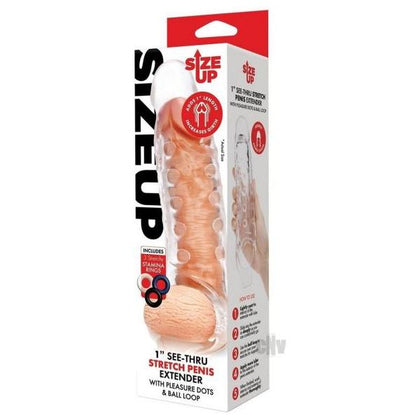 Su Clear View Penis Extender Studded 1 - Premium Male Pleasure Enhancer for Increased Length and Girth - Model 1 - Clear - Pleasure Nubs for Added Stimulation - Comfortable Ball Loop - Stamina Enhancing Rings Included