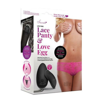 Introducing the Sensual Secrets Low Rise Lace Panty with Love Egg - Model EPL-2000: A Luxurious Pleasure Experience for Women in Egg Pink